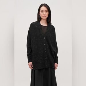 COS Black Speckled Cardigan